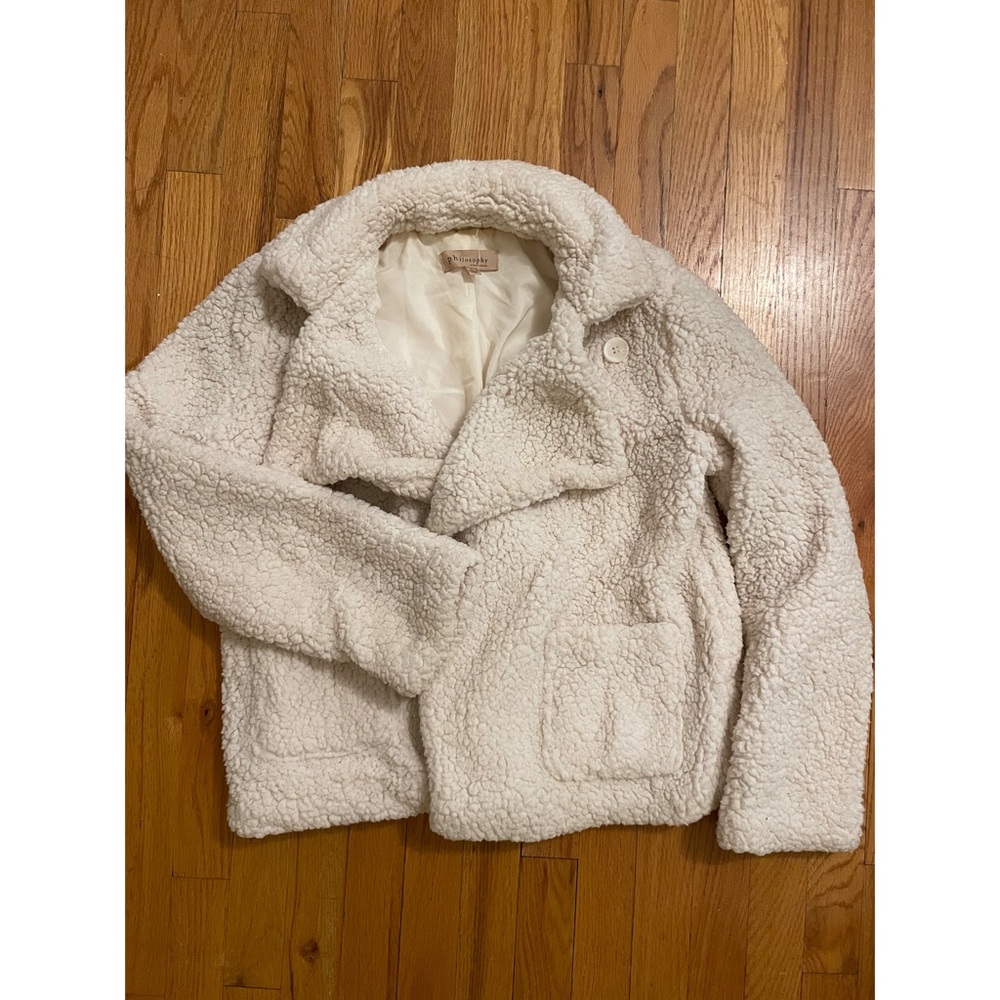 PHILOSOPHY | White Sherpa Teddy Coat